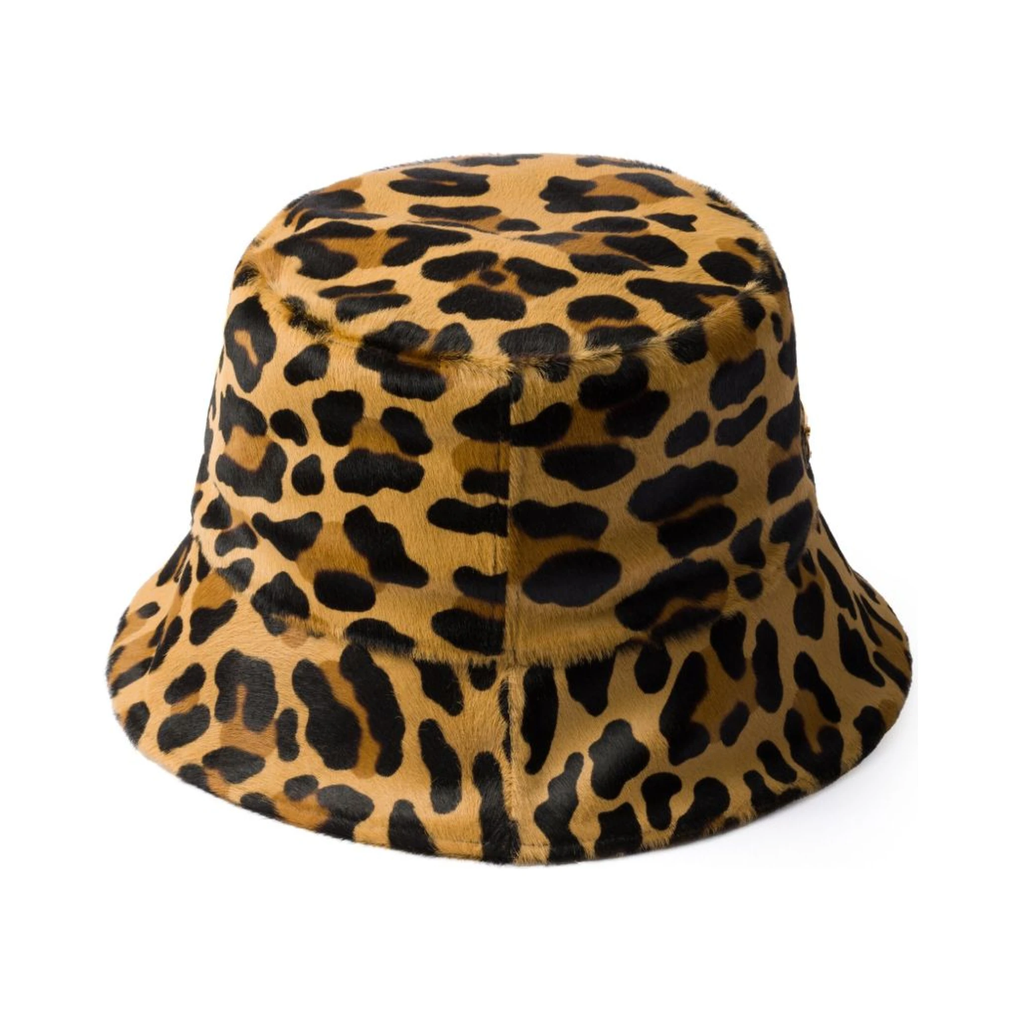 Leopard Print Leather Bucket Hat