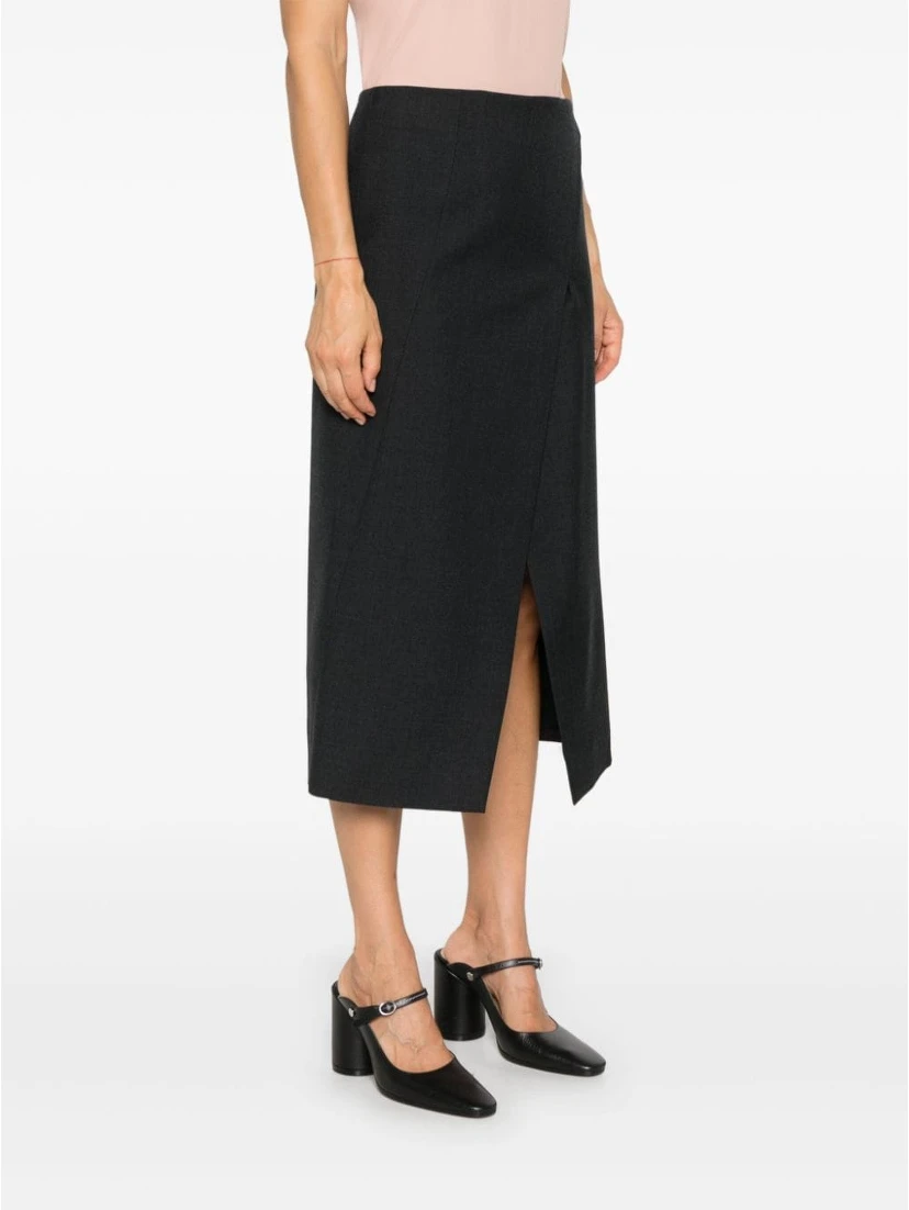 Wool gabardine skirt