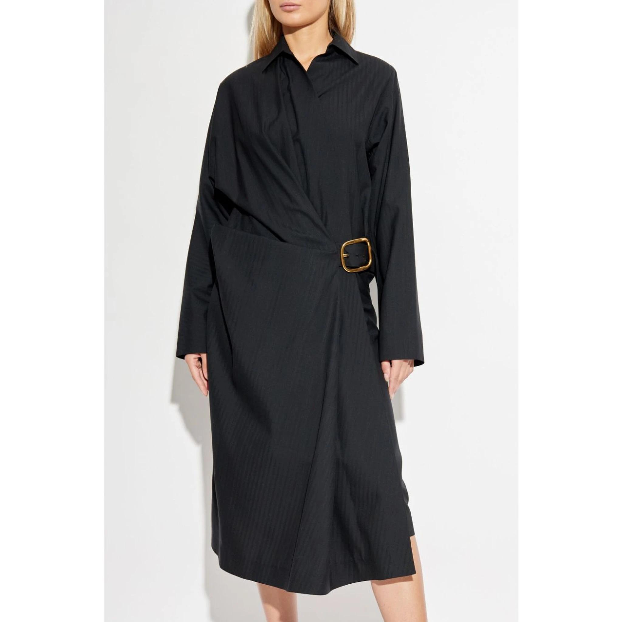 Belted wool dress