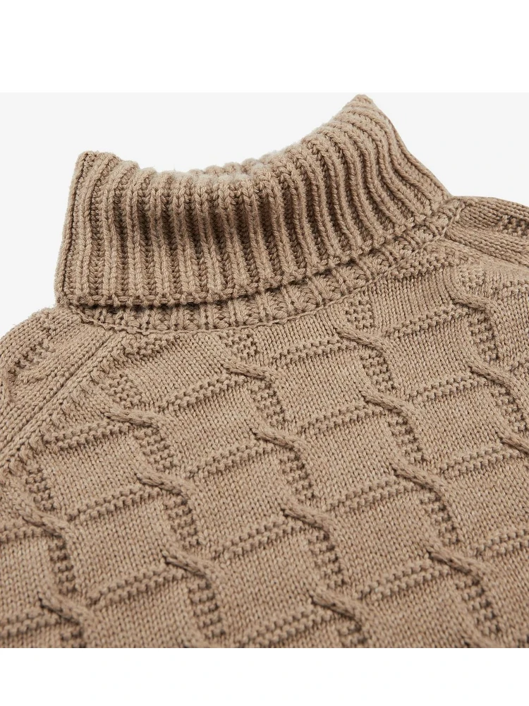 Sim fit turtleneck sweater in wool alternative