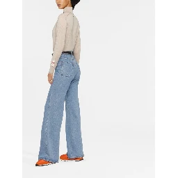 Distressed roll-neck virgin wool jumper