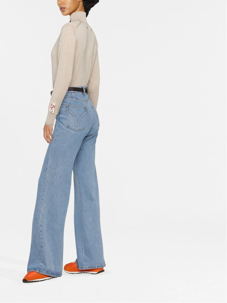 Distressed roll-neck virgin wool jumper alternative