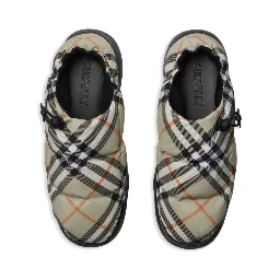 Check pattern pillow mules