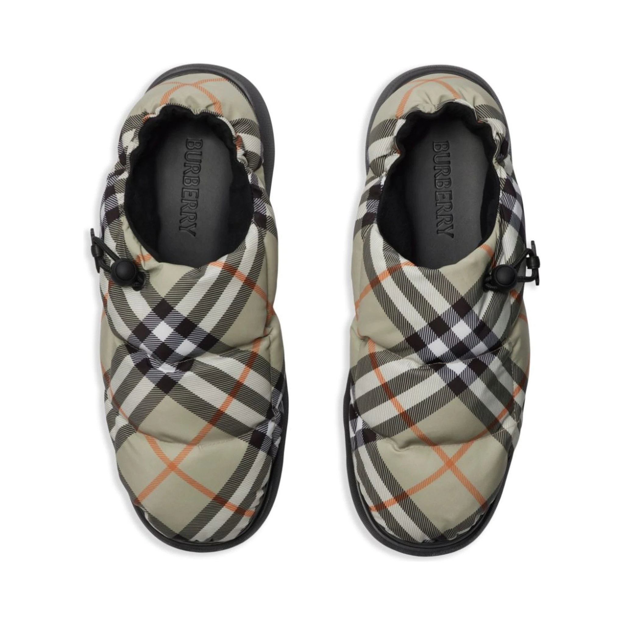 Check pattern pillow mules