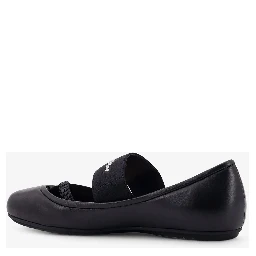 Leather ballerinas flat with elastic band