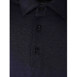 Wool polo shirt with long slevees