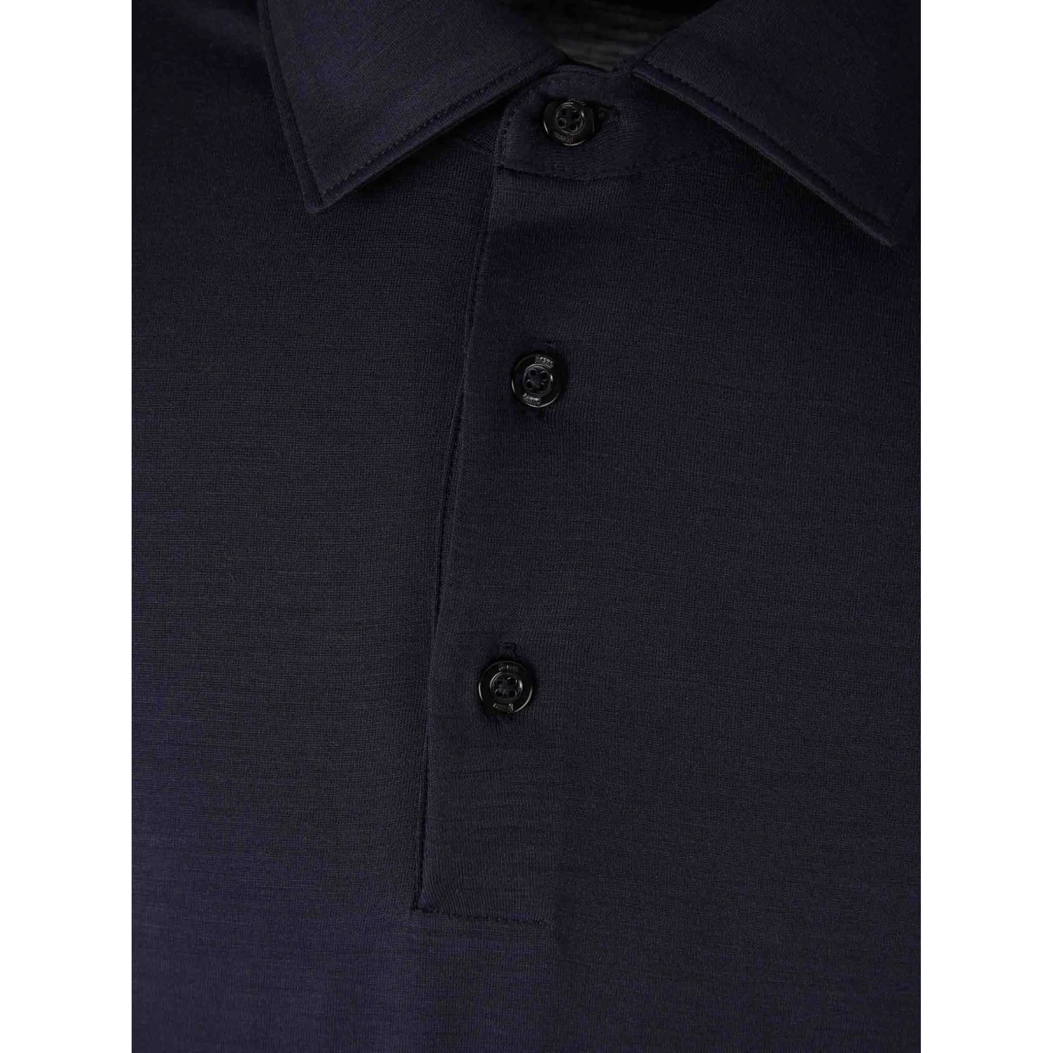 Wool polo shirt with long slevees