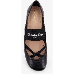 Leather ballerinas flat with elastic band