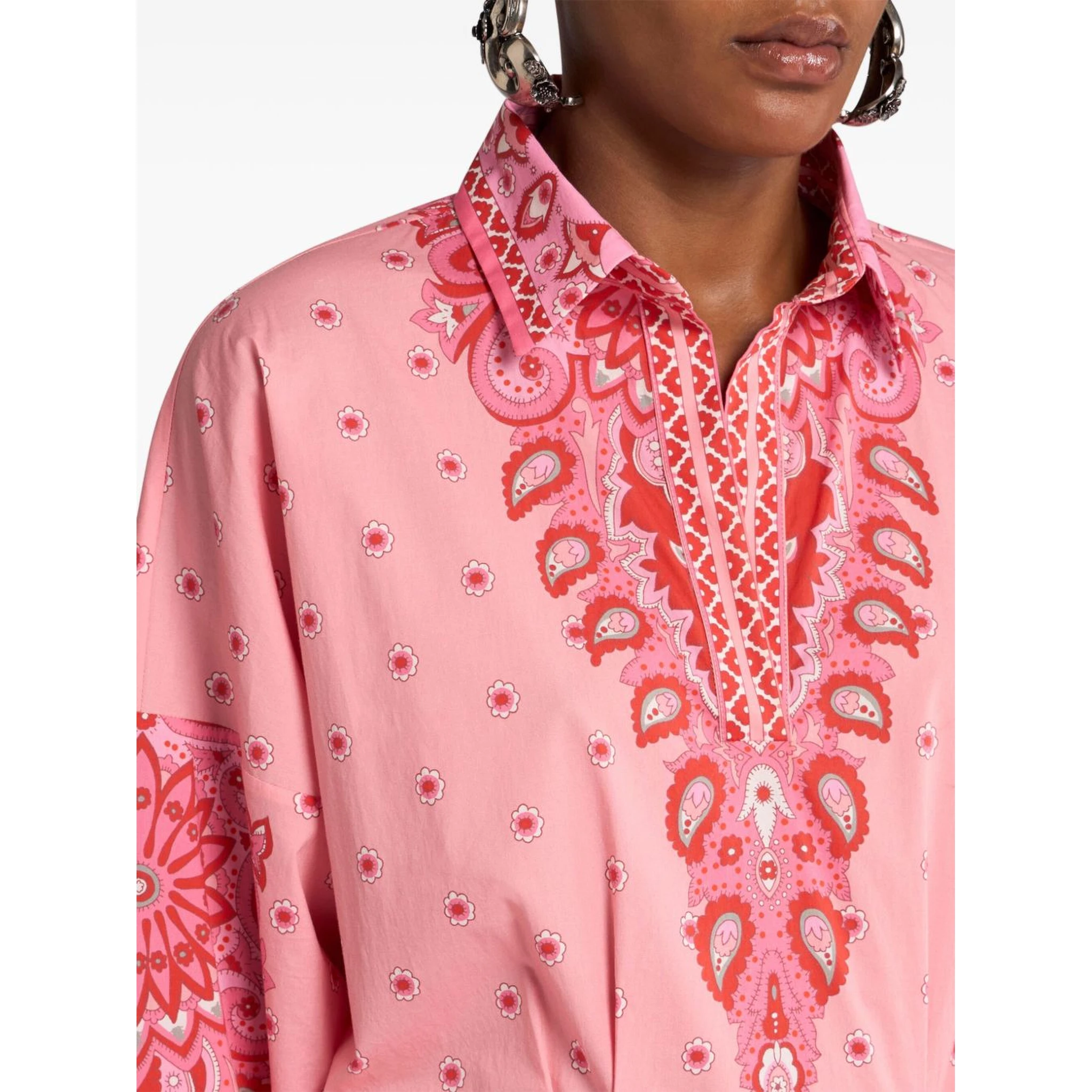 Paisley-print shirt dress