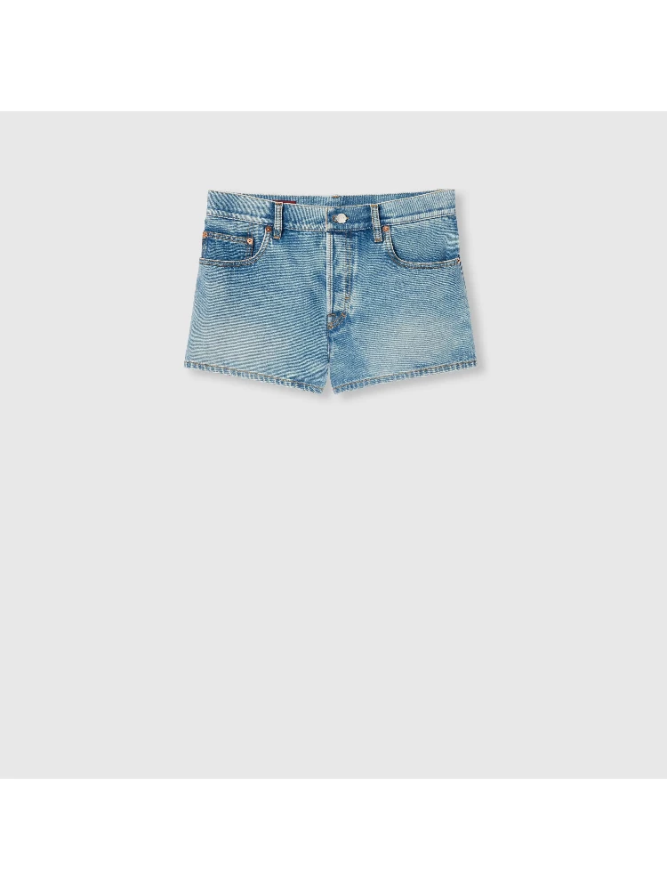 Stone-Washed denim shorts