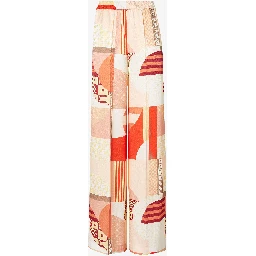 Patchwork silk pants