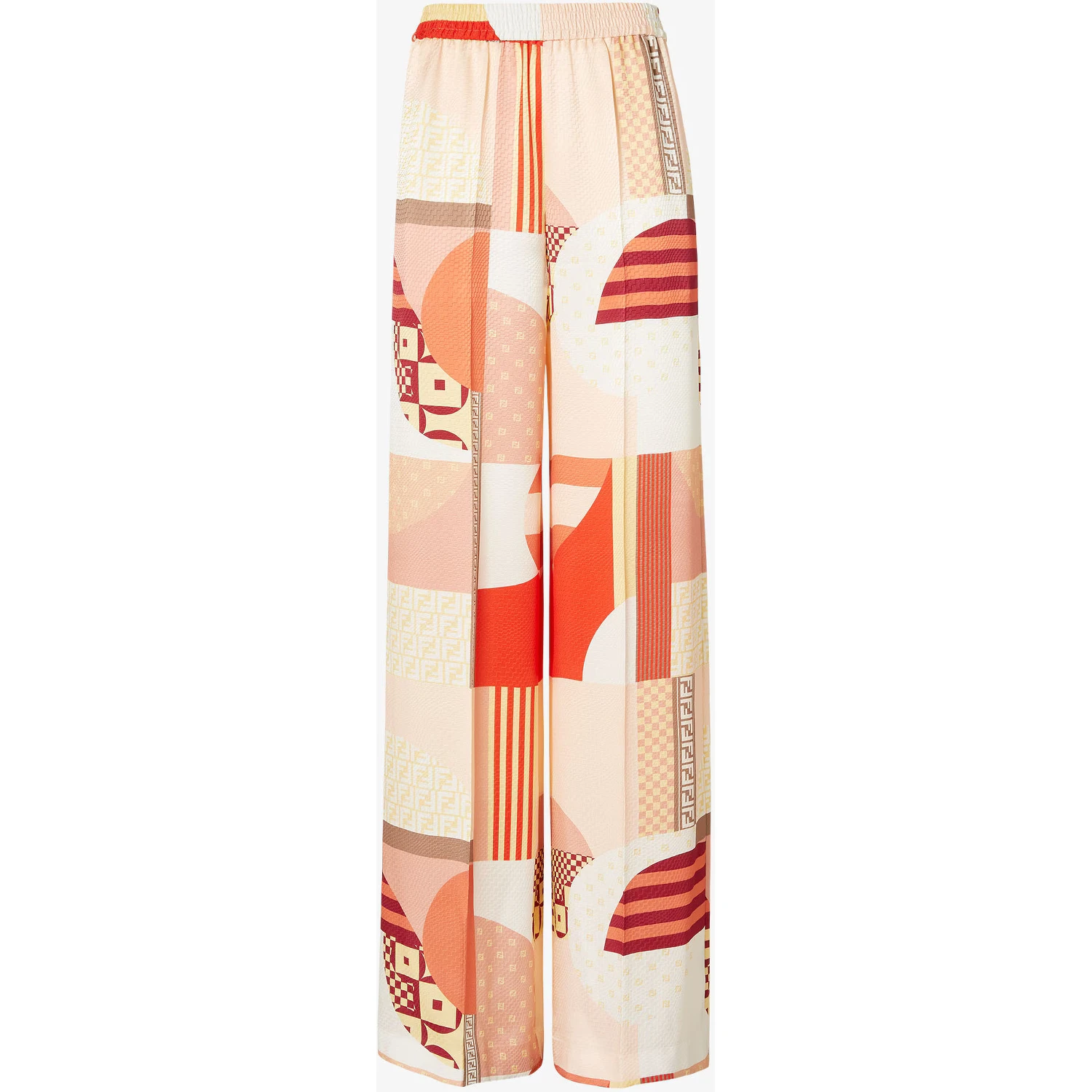 Patchwork silk pants