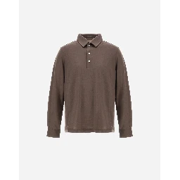 Wool polo shirt with long slevees