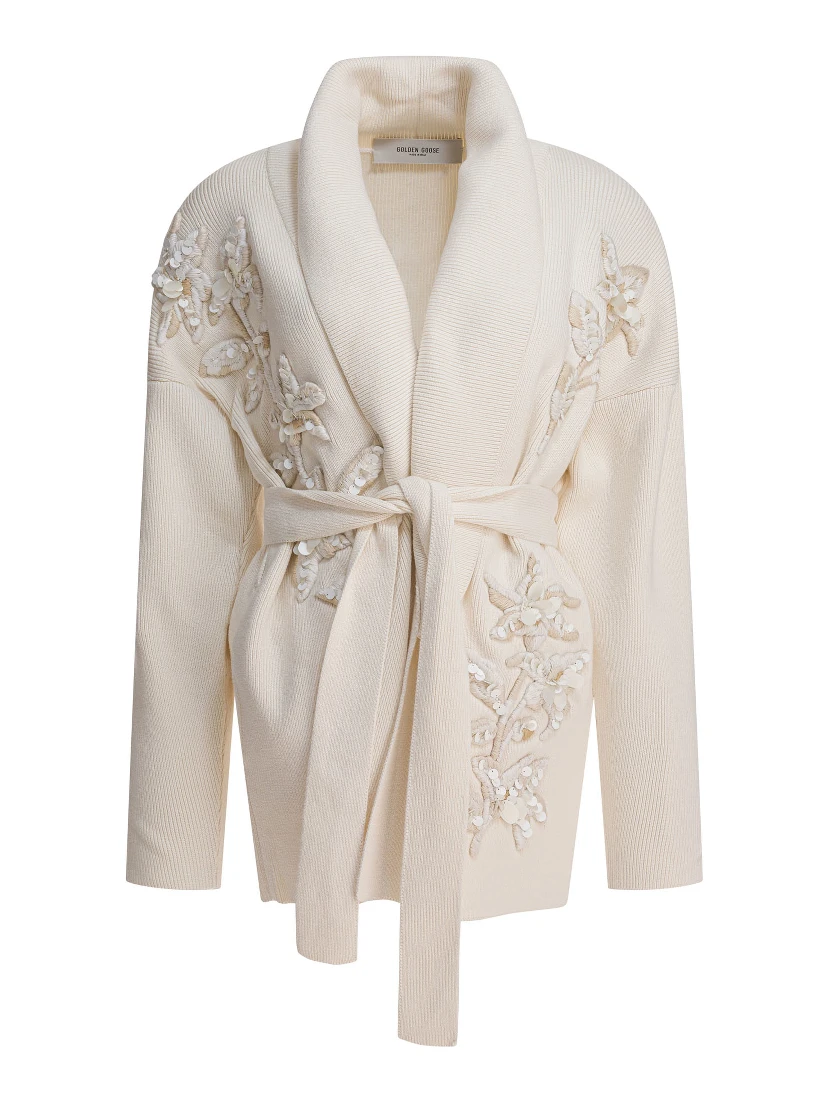 Cardigan with floral embroidery