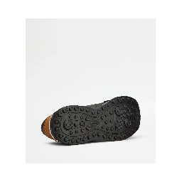 Leather and technical fabric sneakers