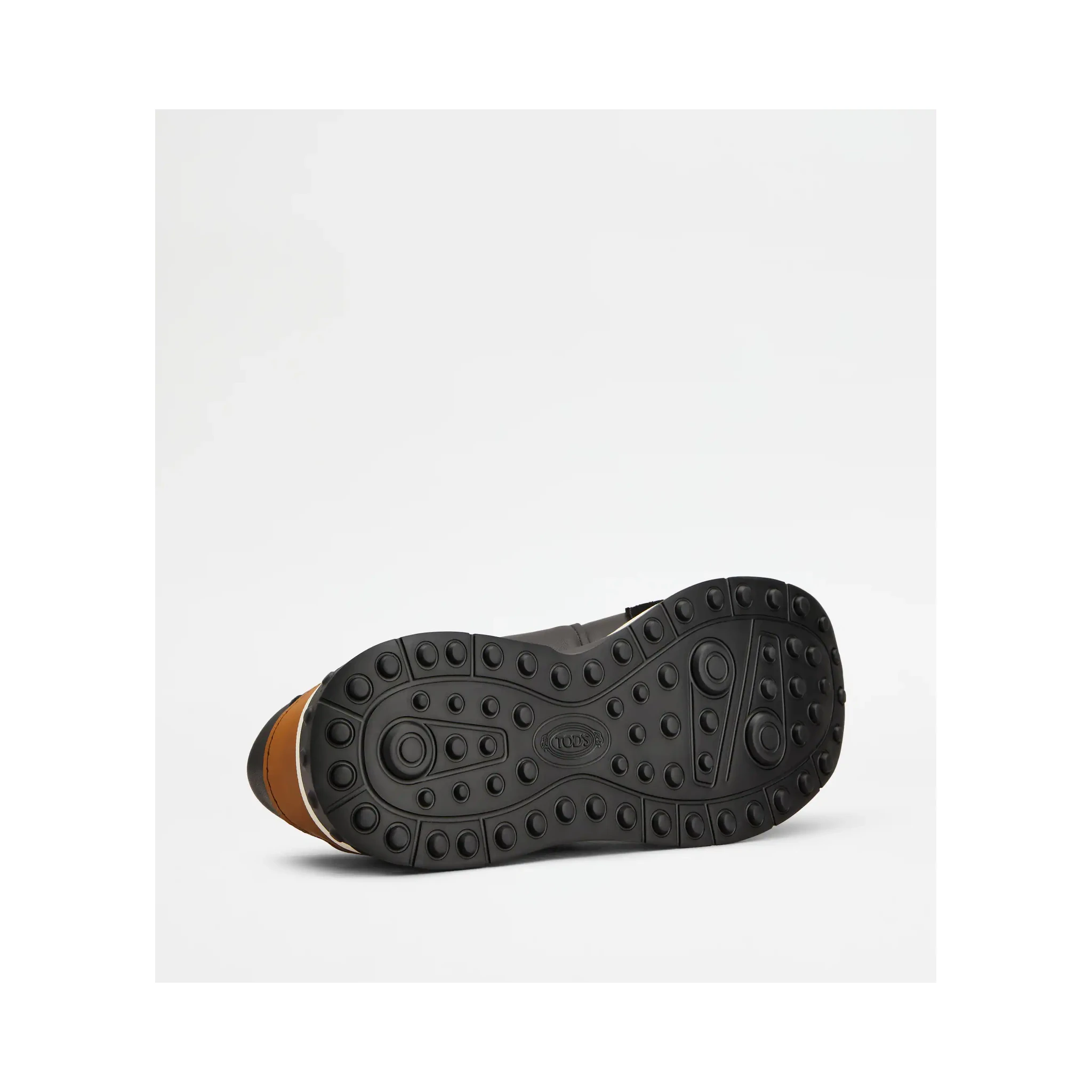 Leather and technical fabric sneakers