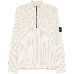 Sweater in wool with zip