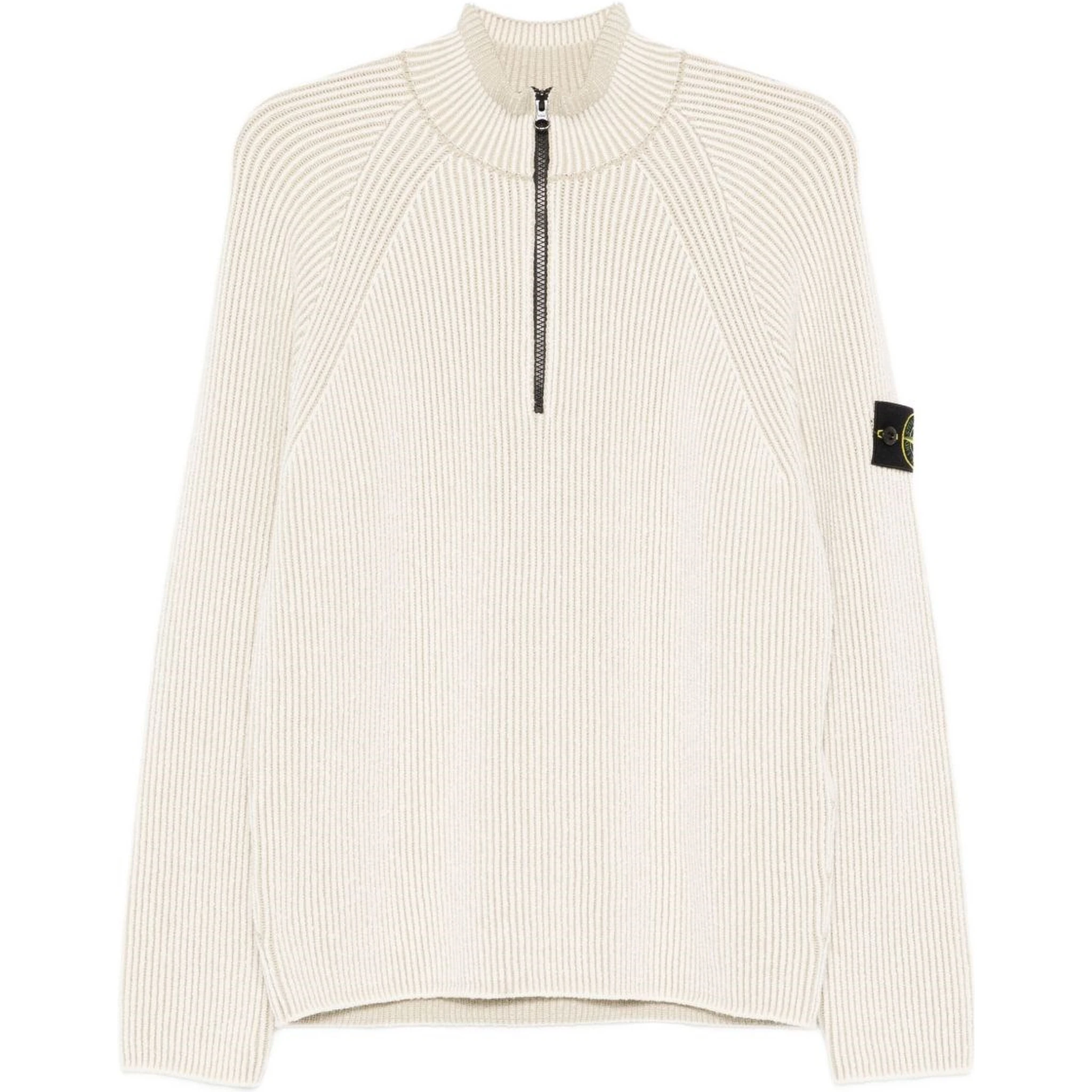 Sweater in wool with zip