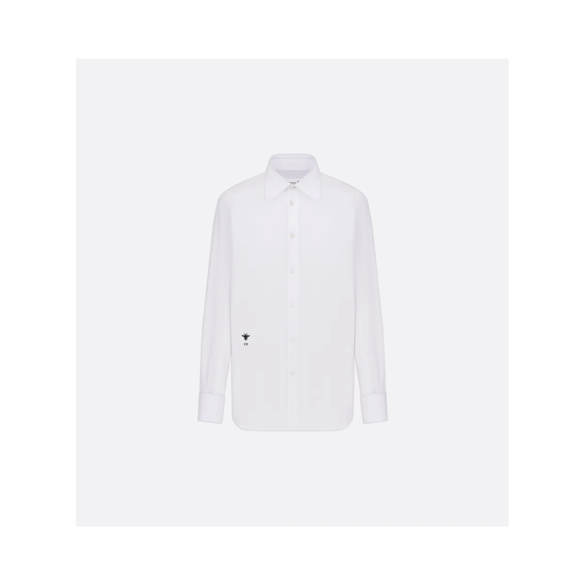 Button Long-sleeved Shirt In White