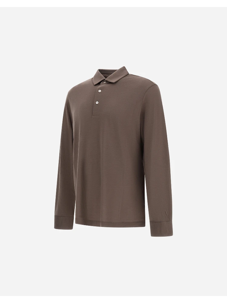Wool polo shirt with long slevees alternative