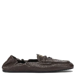 Embossed-logo loafers