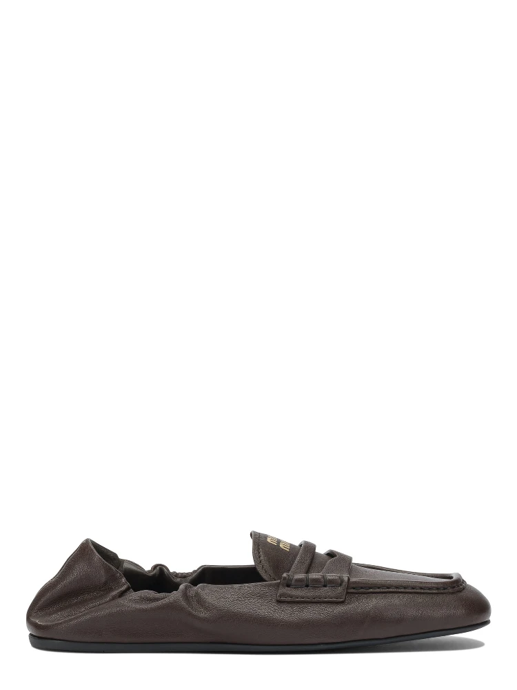 Embossed-logo loafers