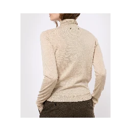 Distressed roll-neck virgin wool jumper