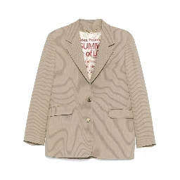 Pinstriped single-breasted blazer