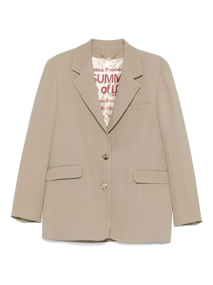 Pinstriped single-breasted blazer