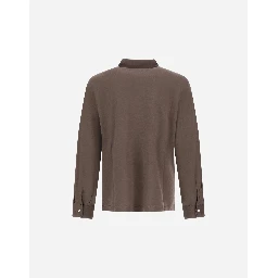 Wool polo shirt with long slevees