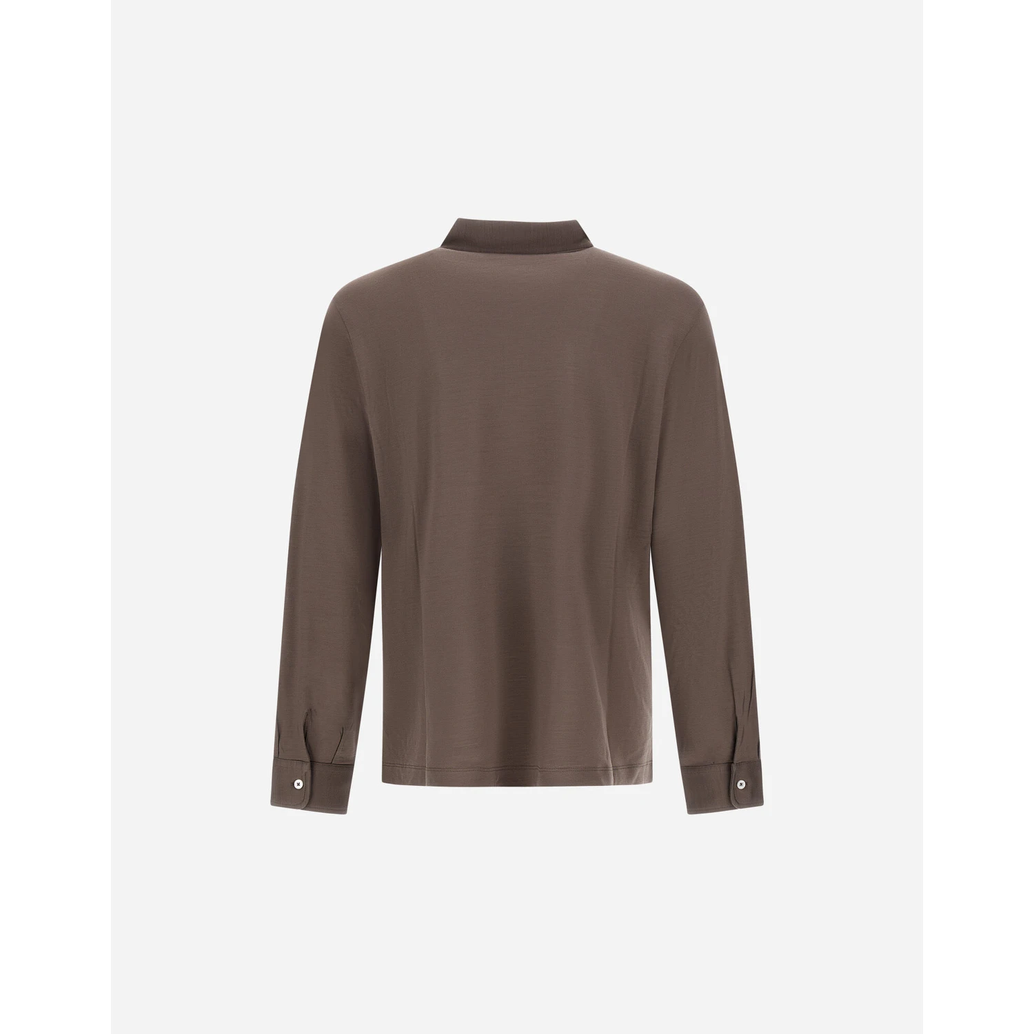 Wool polo shirt with long slevees