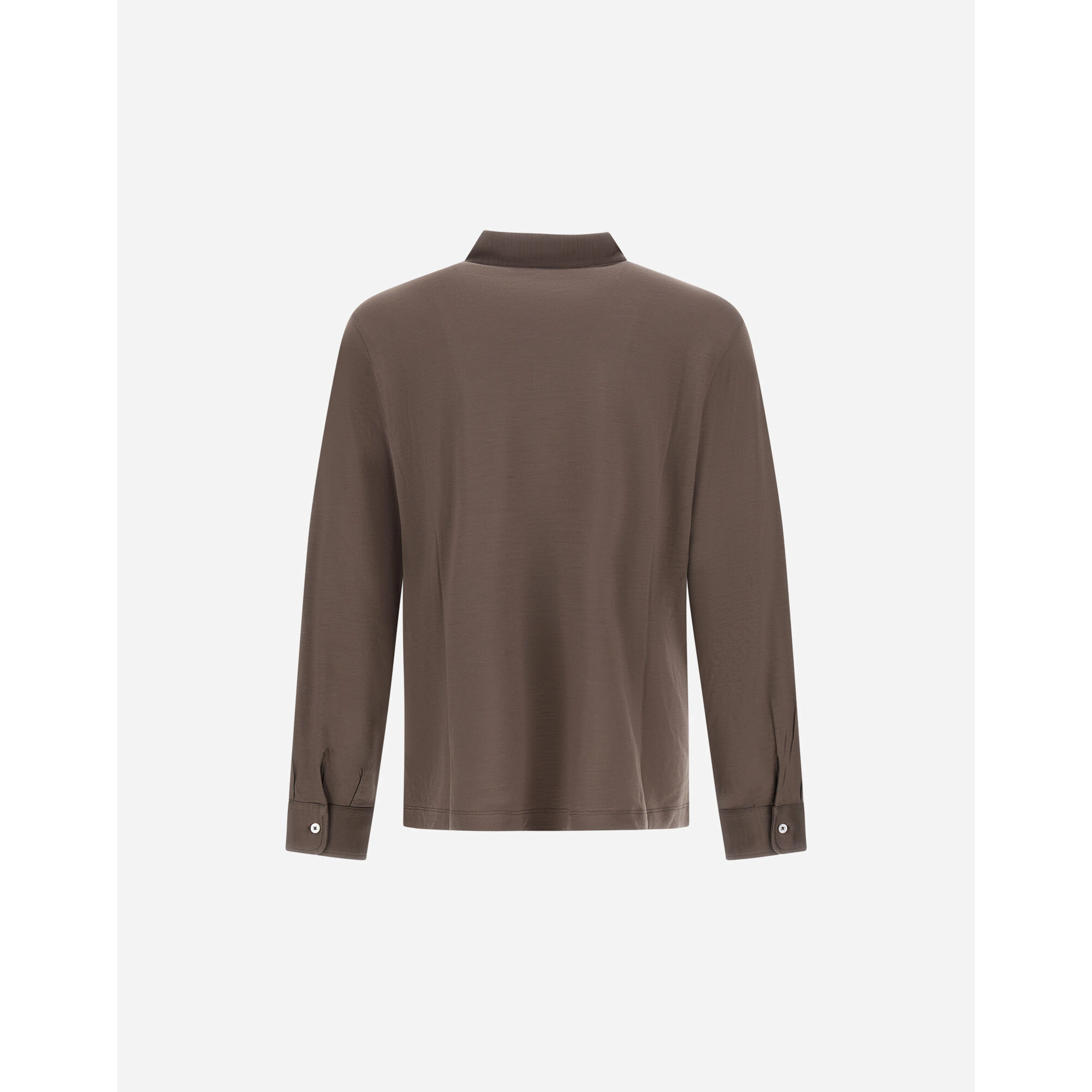 Wool polo shirt with long slevees