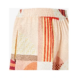 Patchwork silk pants