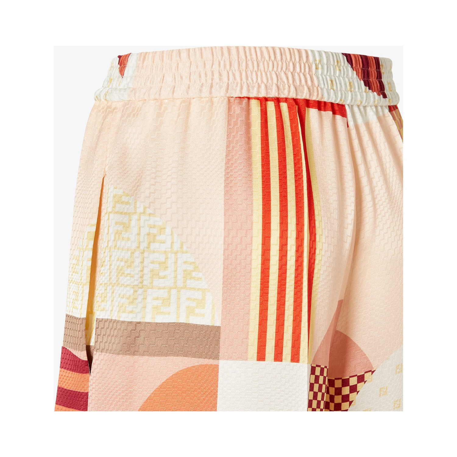 Patchwork silk pants