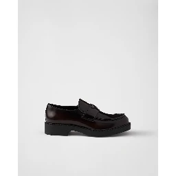 Brushed leather loafers