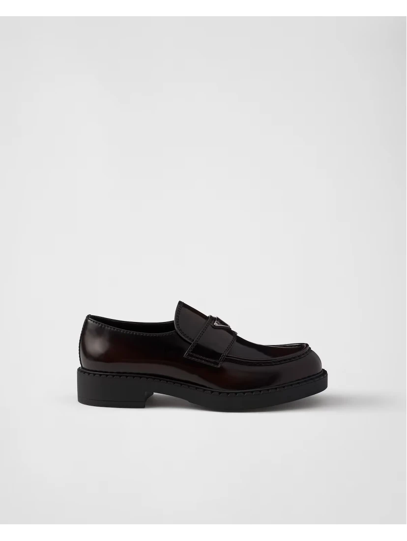 Brushed leather loafers
