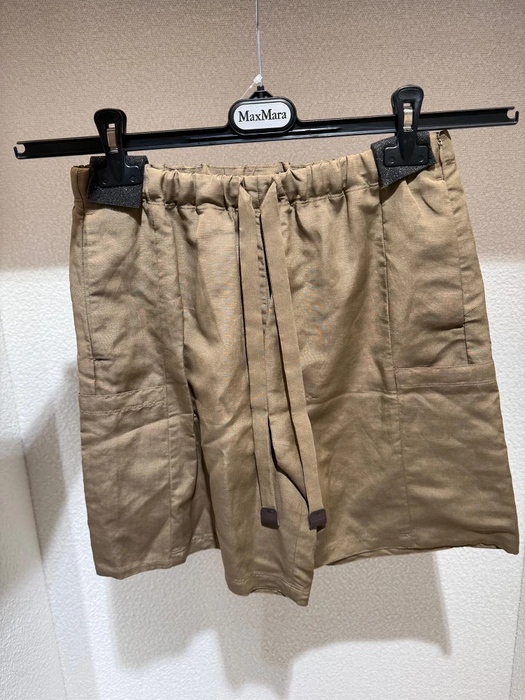 "Quebe" shorts in linen and silk