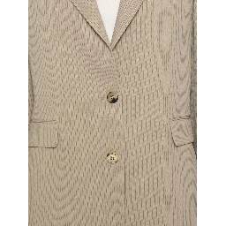 Pinstriped single-breasted blazer