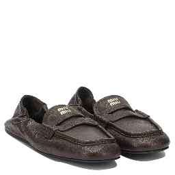 Embossed-logo loafers