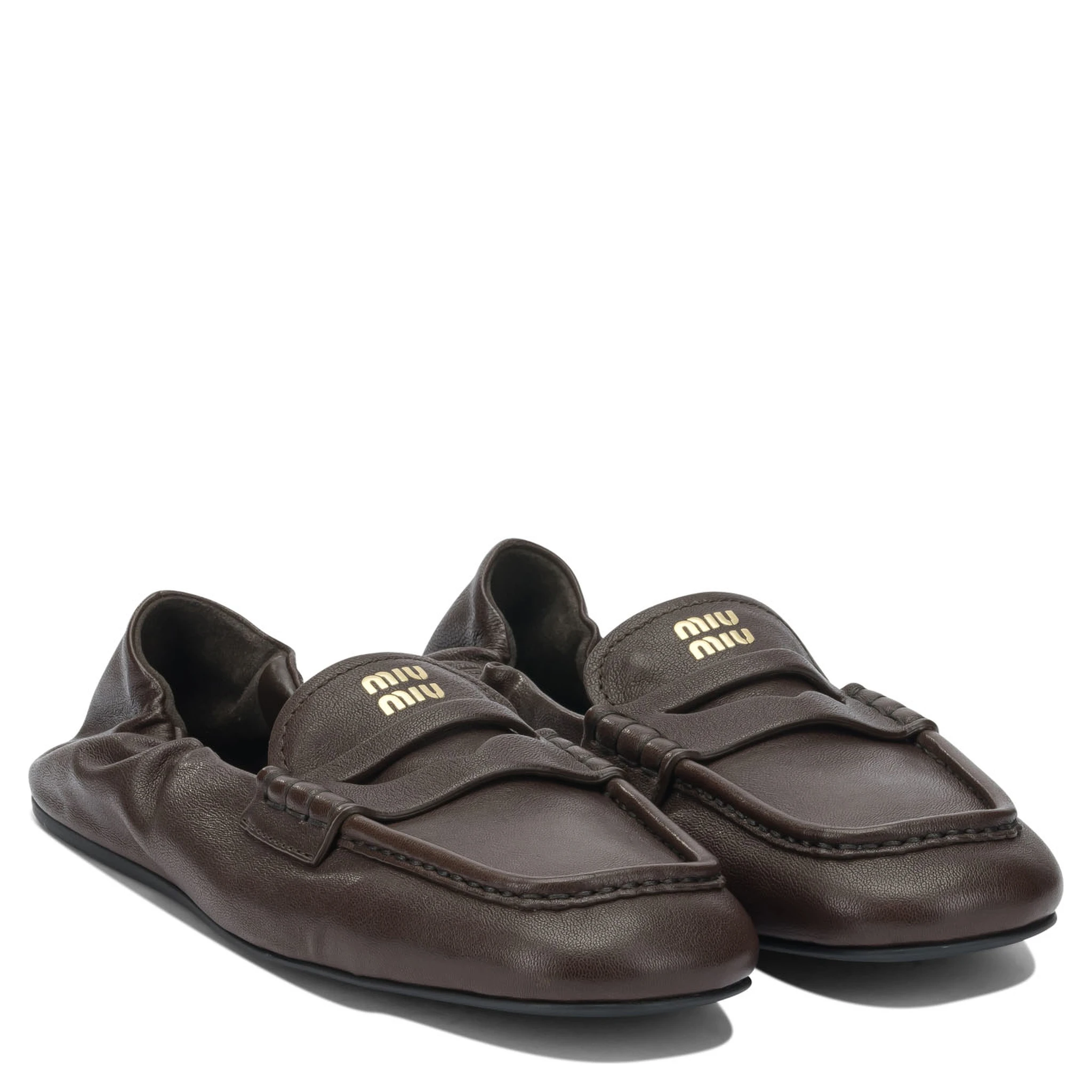 Embossed-logo loafers