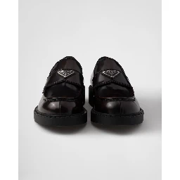 Brushed leather loafers