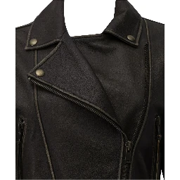 Leather jacket with belt