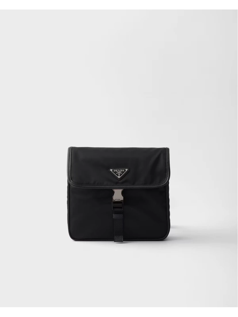 Re-Nylon and Saffiano leather crossbody bag