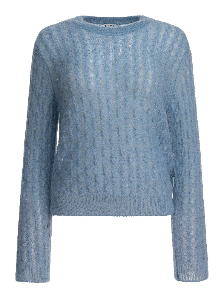 Sweater with perforated detail
