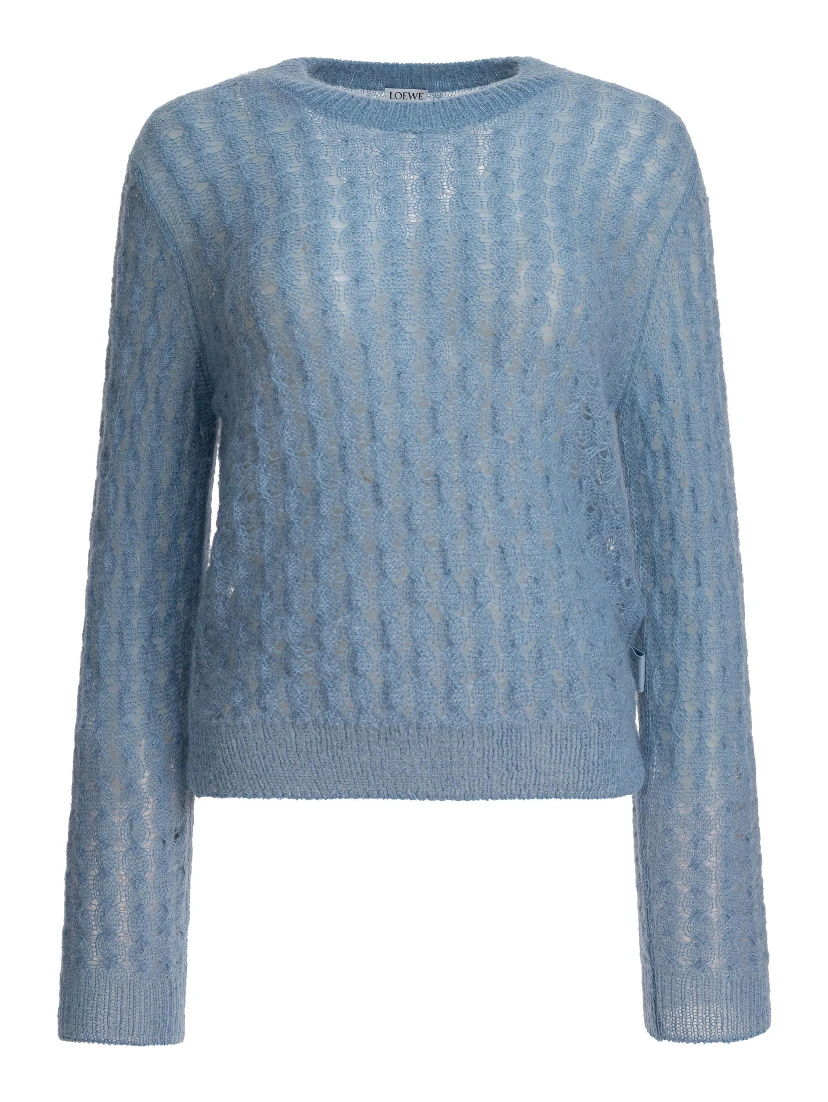 Sweater with perforated detail