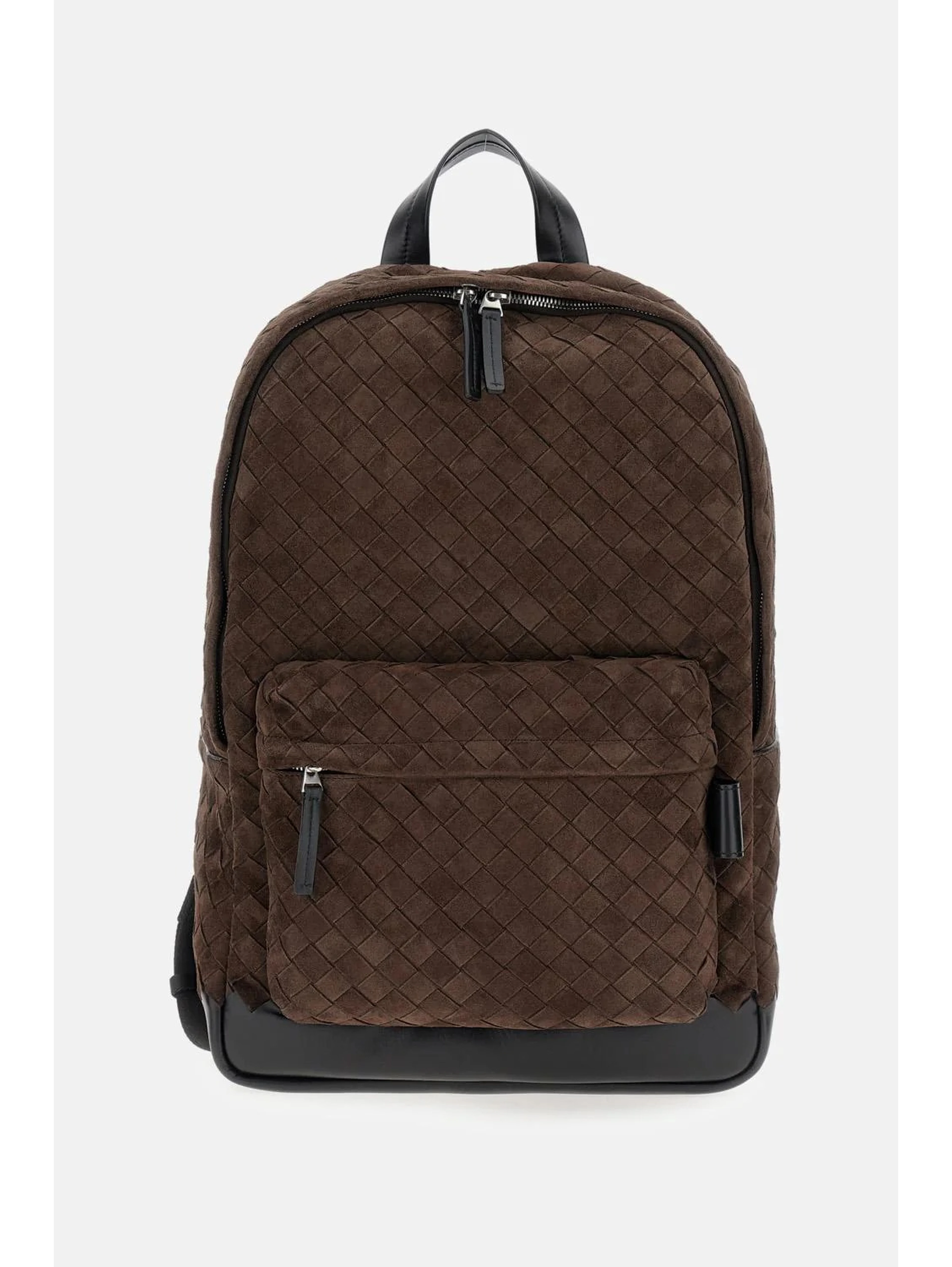 Leather backpack Intrecciato