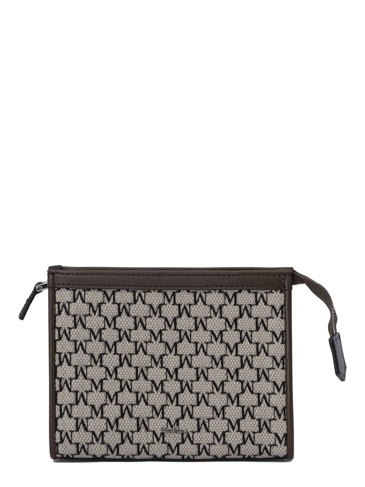 Pouch with chain and monogram