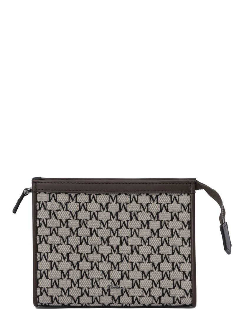 Pouch with chain and monogram