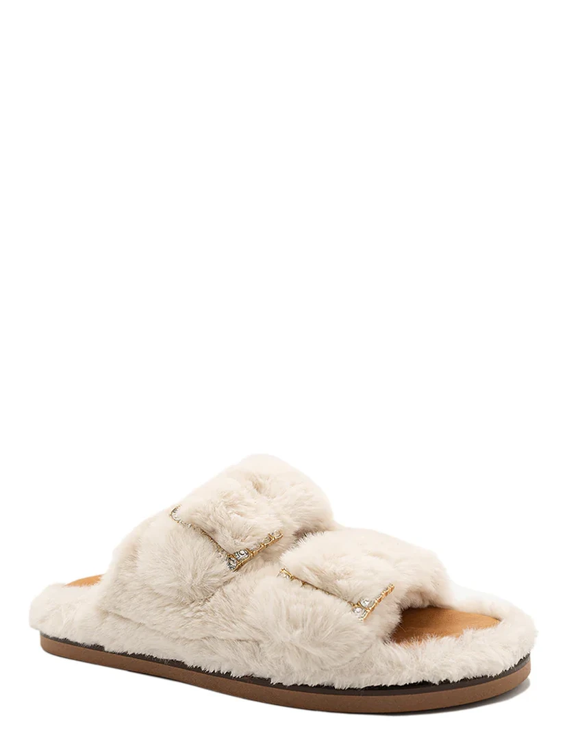 "Greta" eco fur slippers