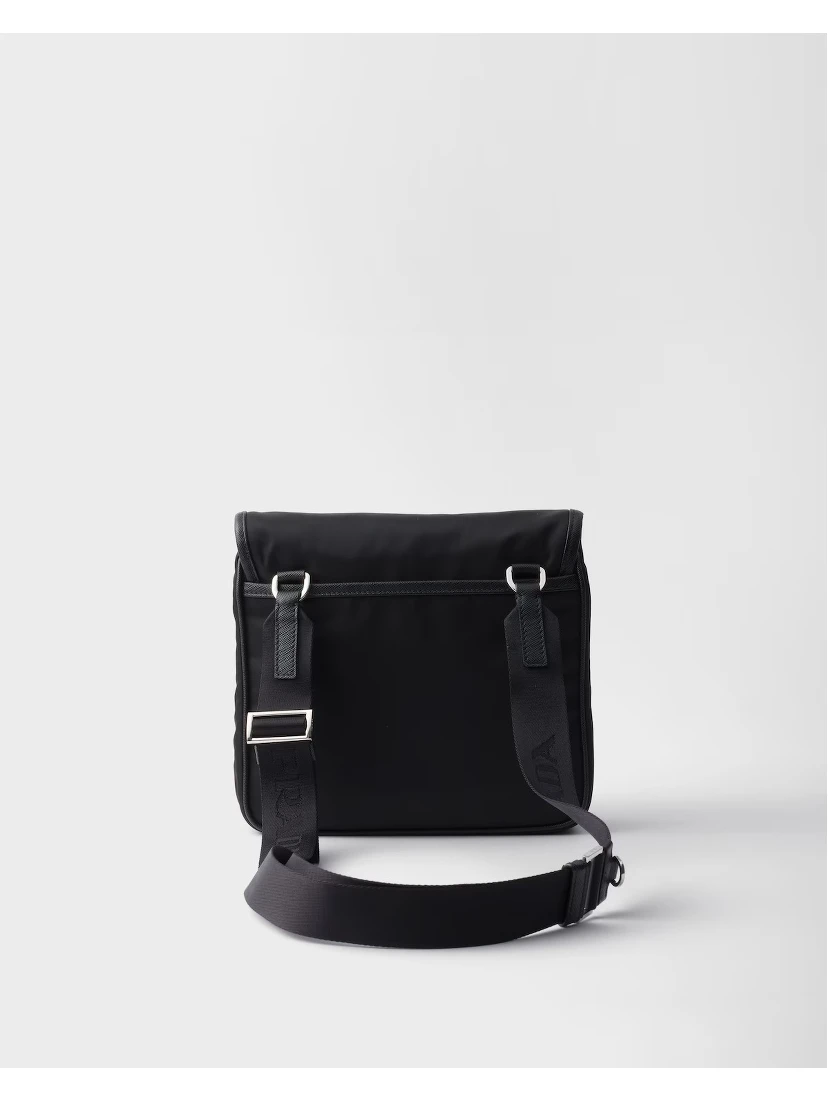 Re-Nylon and Saffiano leather crossbody bag